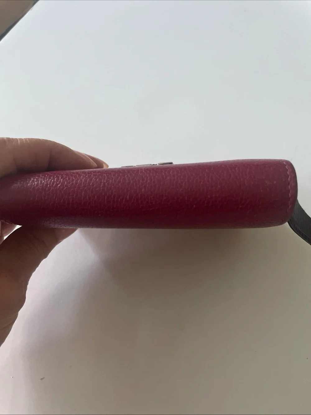 Louis Vuitton Burgundy and Cream Envelope Card Wallet